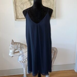 Gianni Bini black‎ chiffon racer back sleeveless dress Sz M